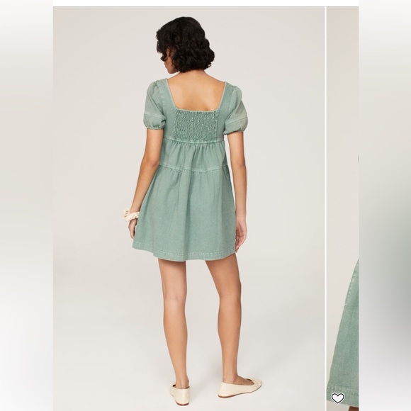 Louna Green Denim Mini Dress - Picture 6 of 13
